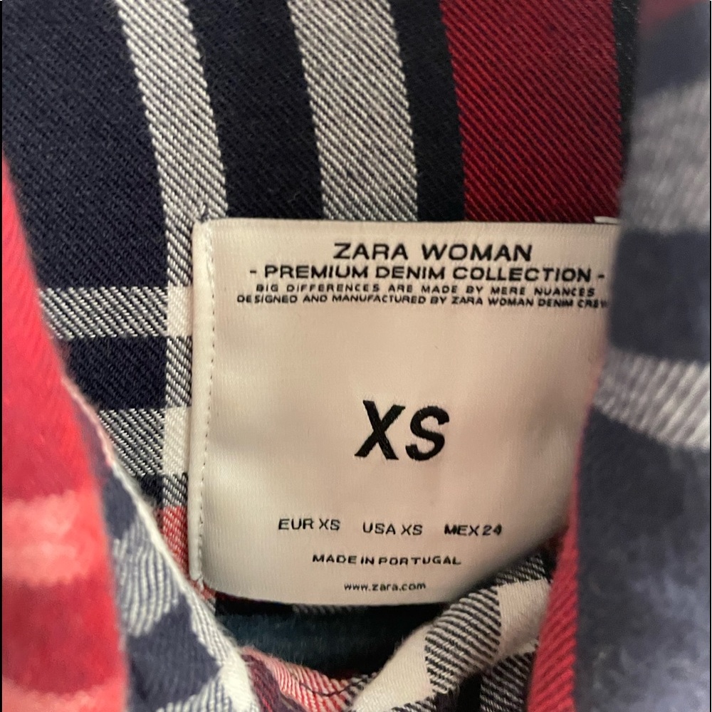 Zara xs flannel snap button down shirt